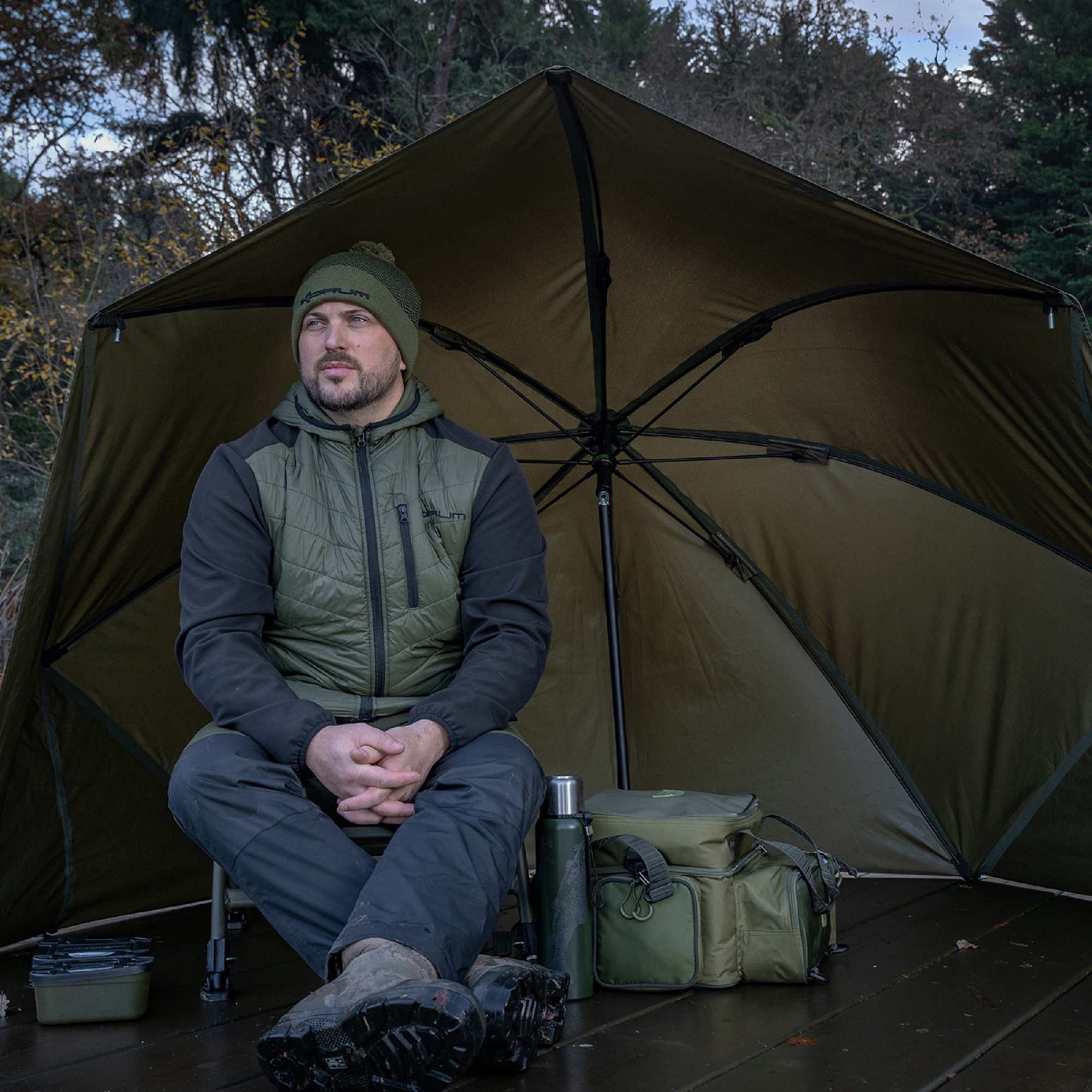 Ombrellone Progress Graphite Brolly Shelter 50 KORUM (2,50mt) - immagine 4