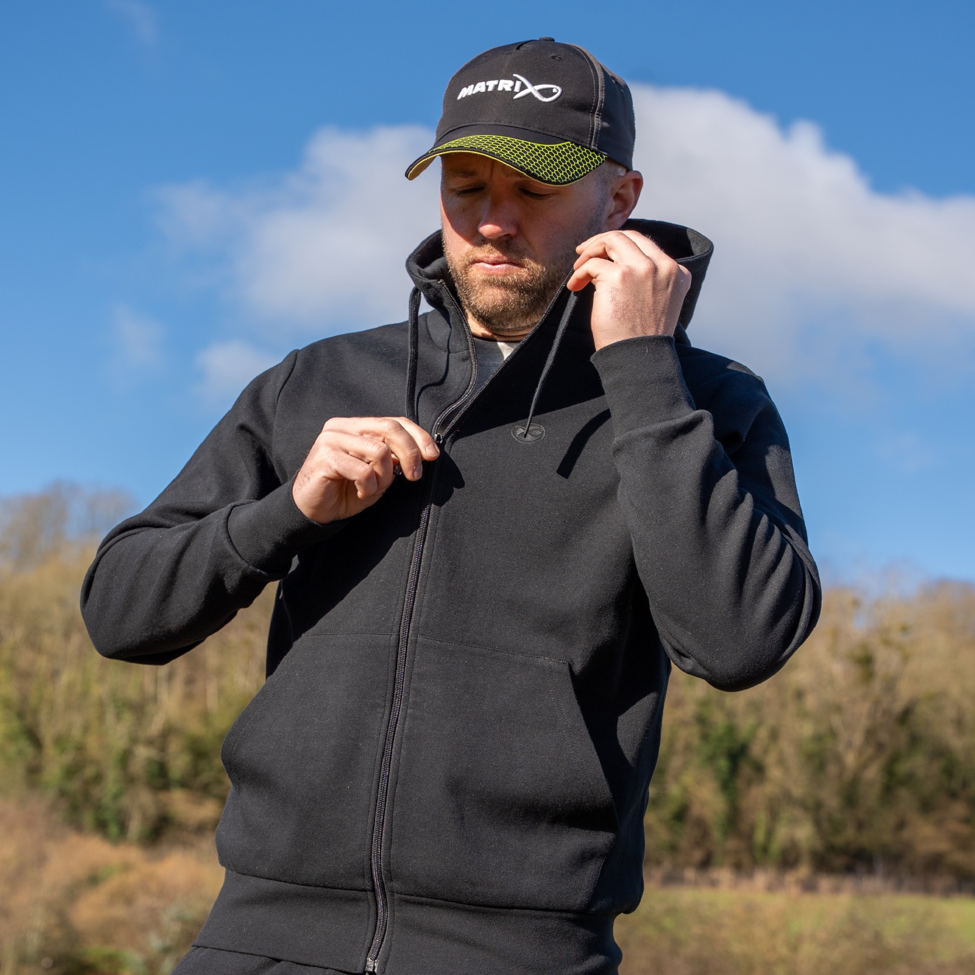 Felpa con Cappuccio Full Zip Black Stealth Hoody MATRIX - immagine 7