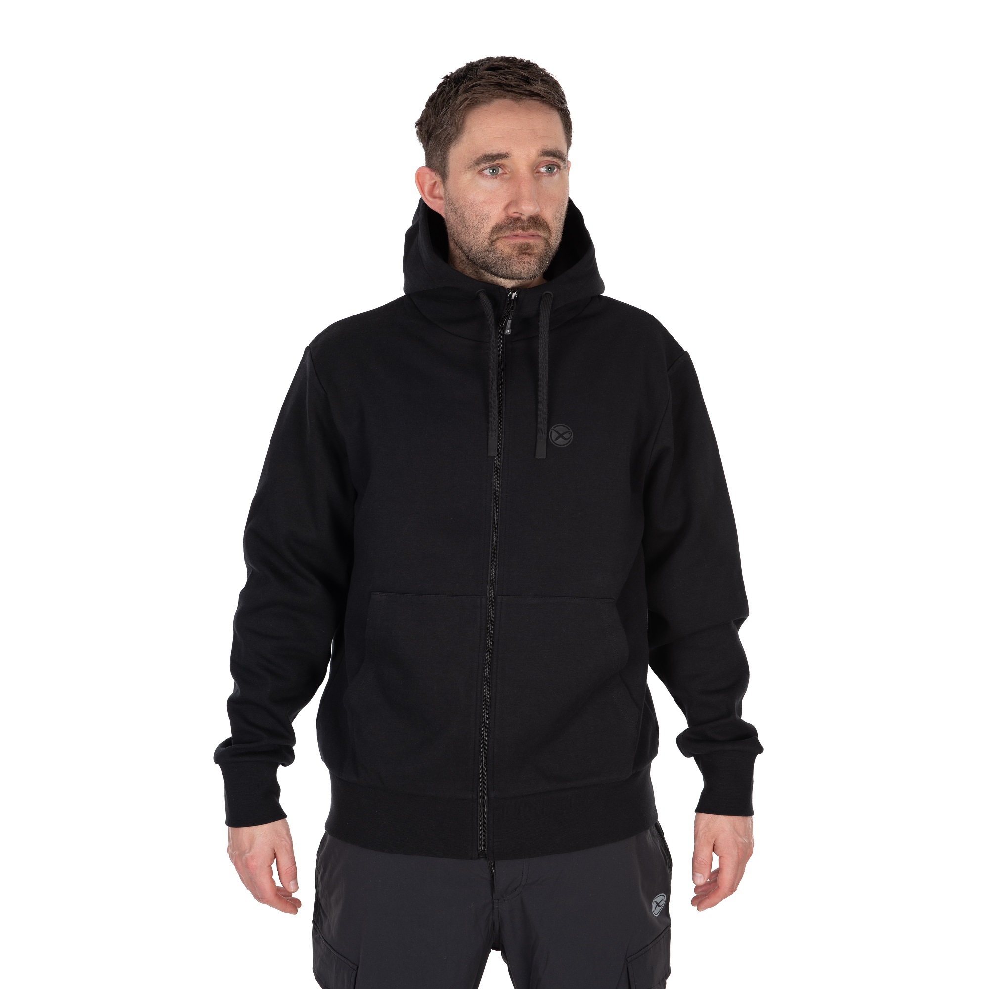 Felpa con Cappuccio Full Zip Black Stealth Hoody MATRIX