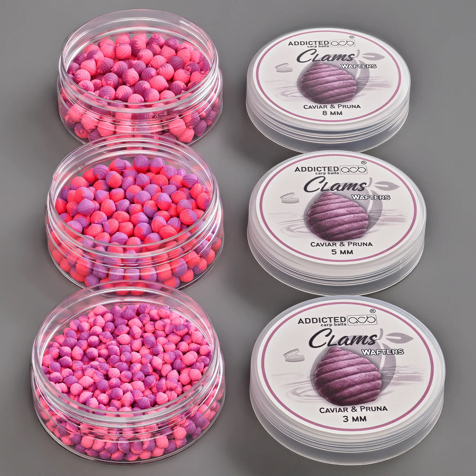 Bandum Wafter Clams ADDICTED CARP BAITS - (Caviar & Pruna) Caviale e Prugna